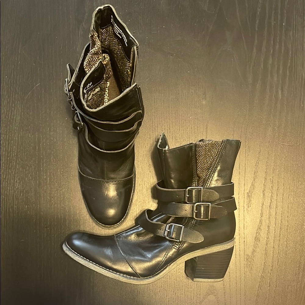 Hush Puppies Winter Waterproof Thinsulate Leather Ankle Boots Size 7 In Black